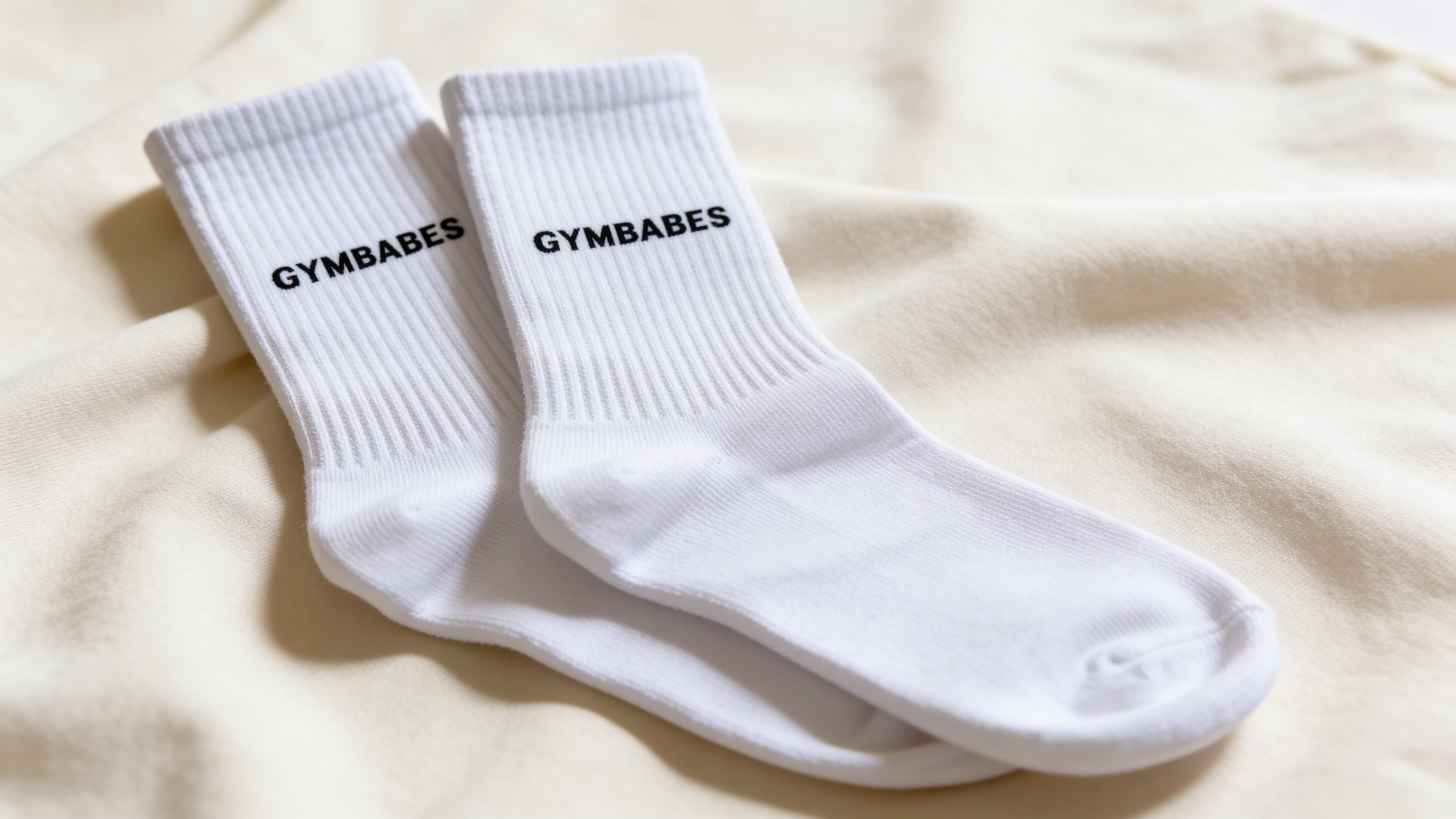 GYMBABES Crew Socks White